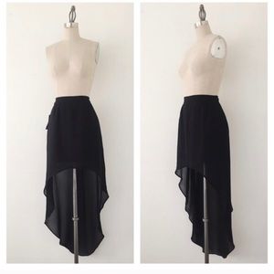 Zara-Black high low skirt M